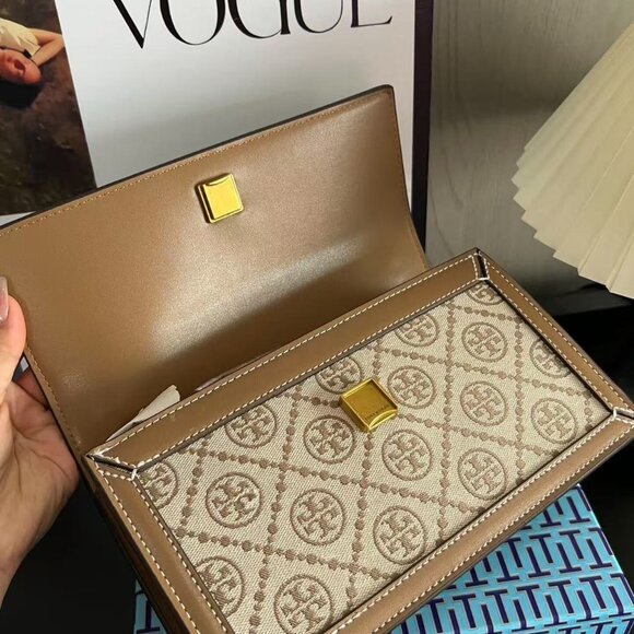 TORY BURCH Brown Old Flower Organ Bag - Picture 6 of 8